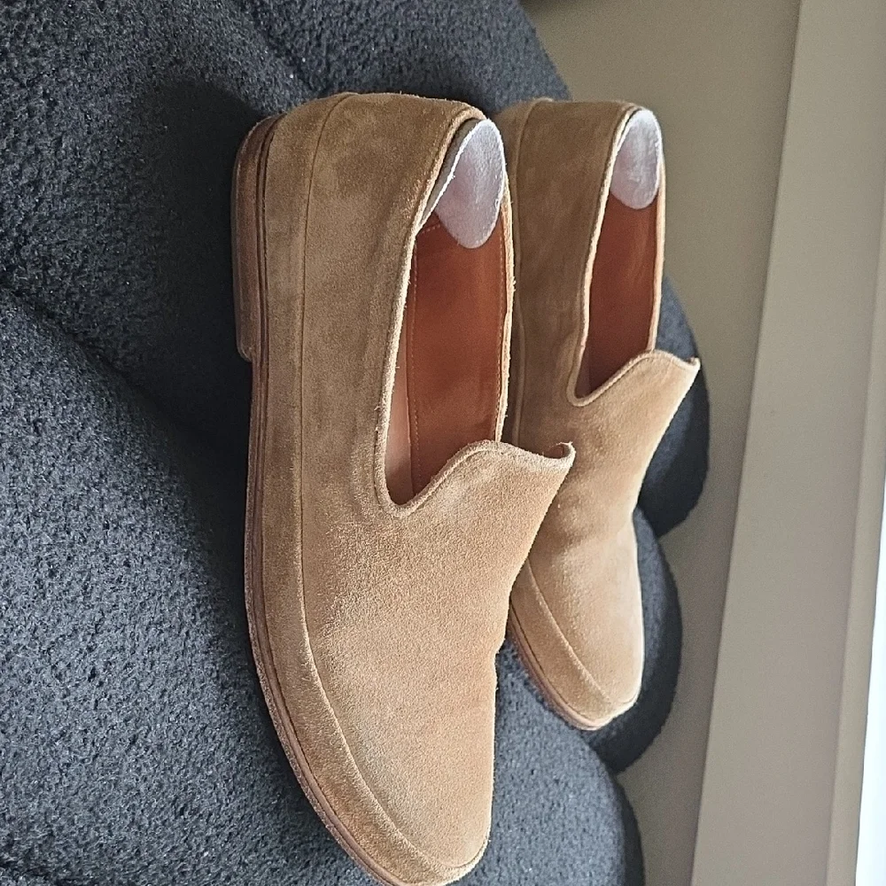 John Varvatos Men's Suede Loafers in Light Brown - Picture 6 of 6